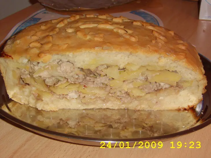 Пирог с мясом и картошкой.: шаг 7