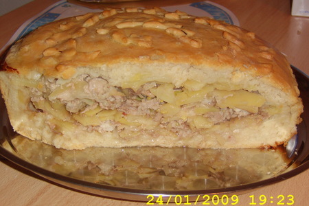Пирог с мясом и картошкой.: шаг 7