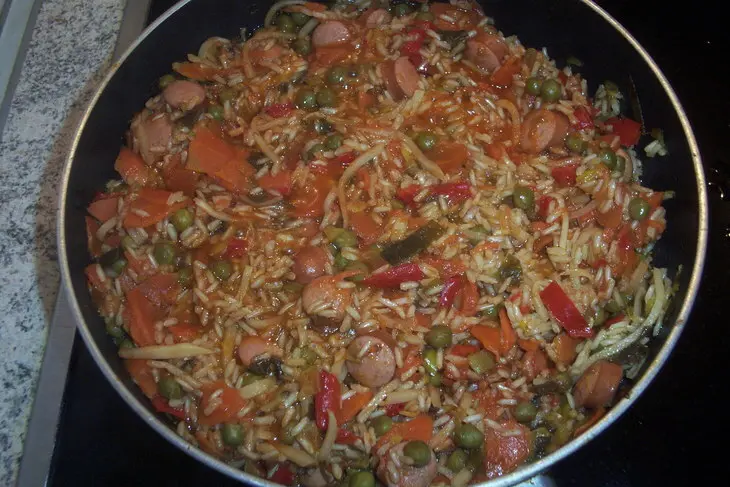 Овощи с рисом и .....: шаг 7