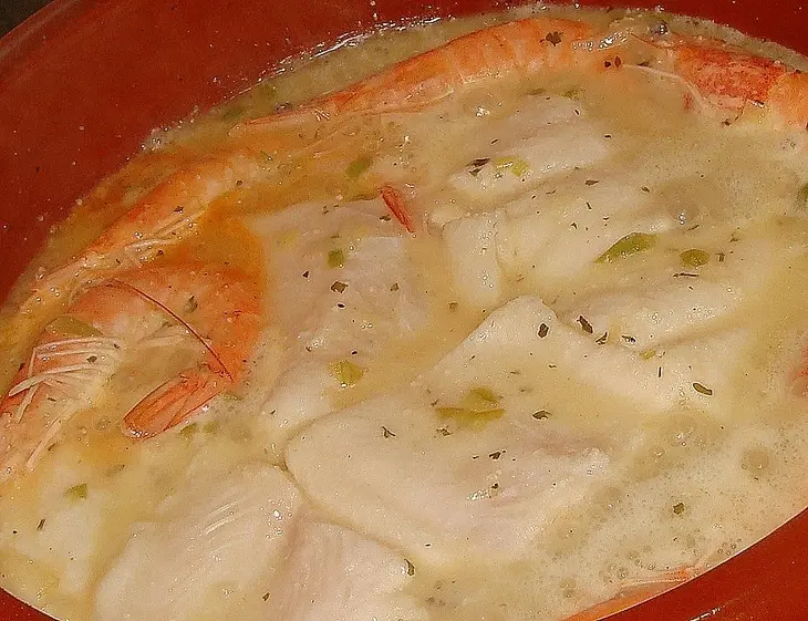 Морской язык с  соусом и креветками....: шаг 3