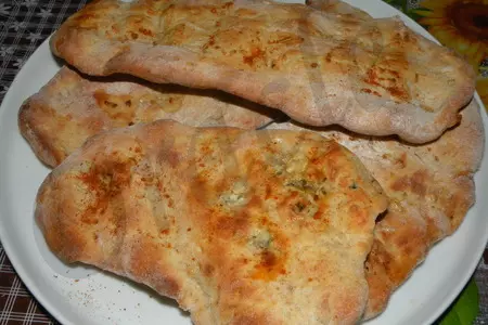 Индийские лепешки (хлеб) – nan bread ( с начинками): шаг 5