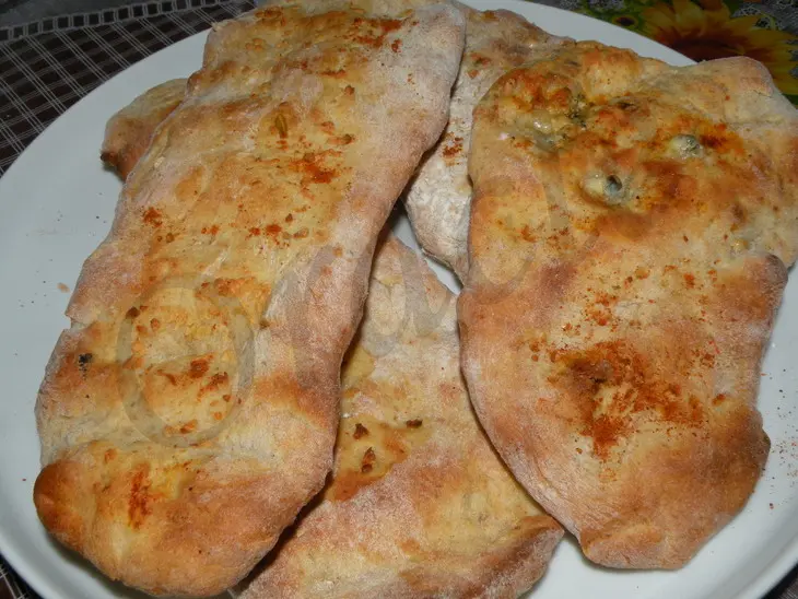 Индийские лепешки (хлеб) – nan bread ( с начинками): шаг 6