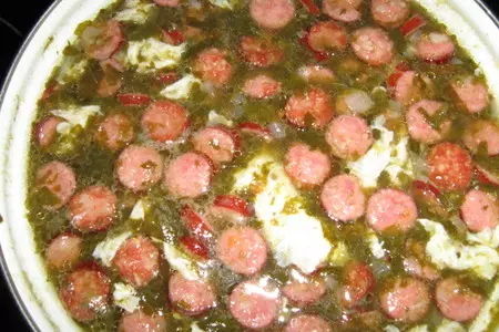 Суп из щавеля с колбасками: шаг 6