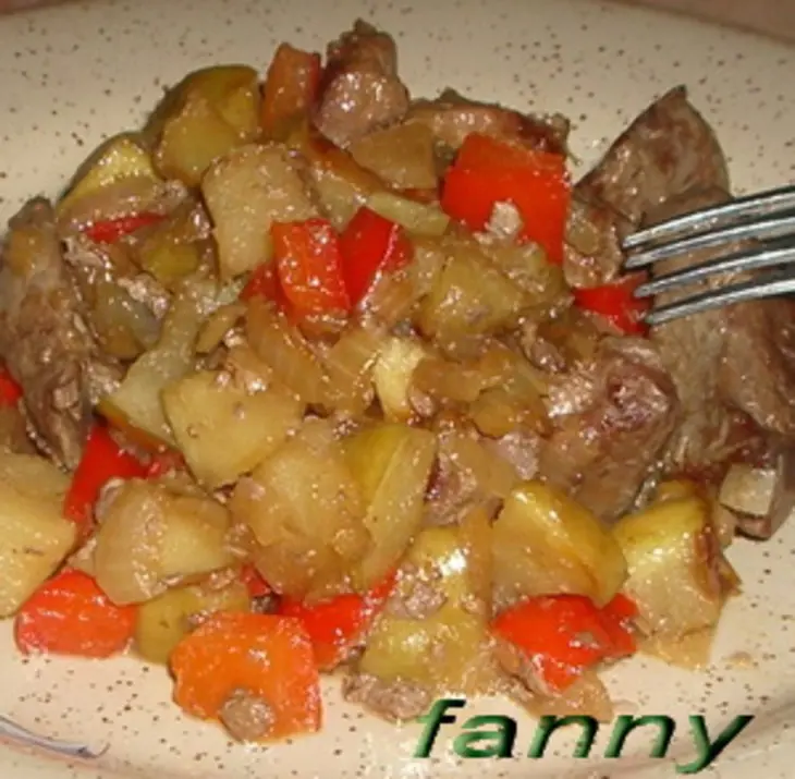Жаркое из гусиной (куриной) печенки: шаг 4