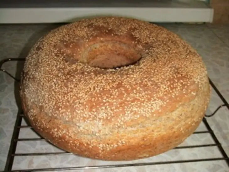 Калач домашний с ржано-пшеничной клетчаткой и кунжутом: шаг 5
