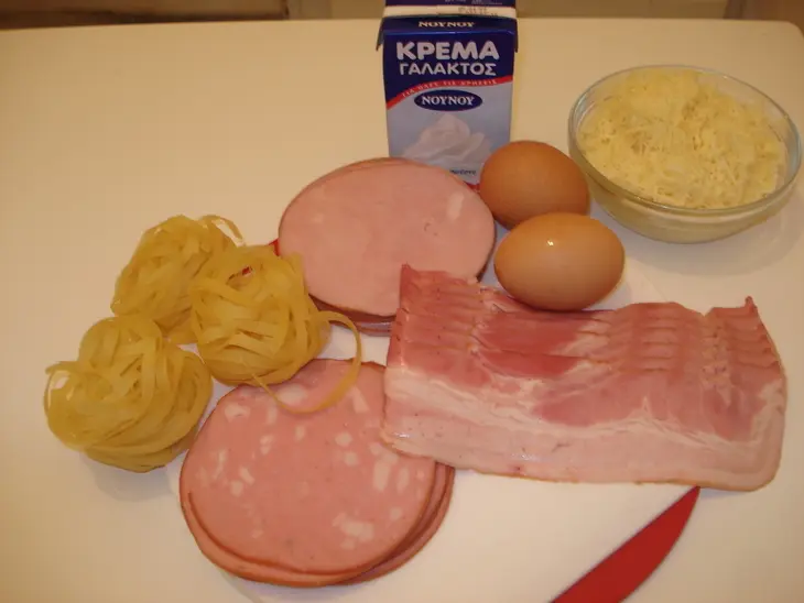 Суфле из макарон  тестенини  с гастрономическими копченостями/версия/: шаг 1