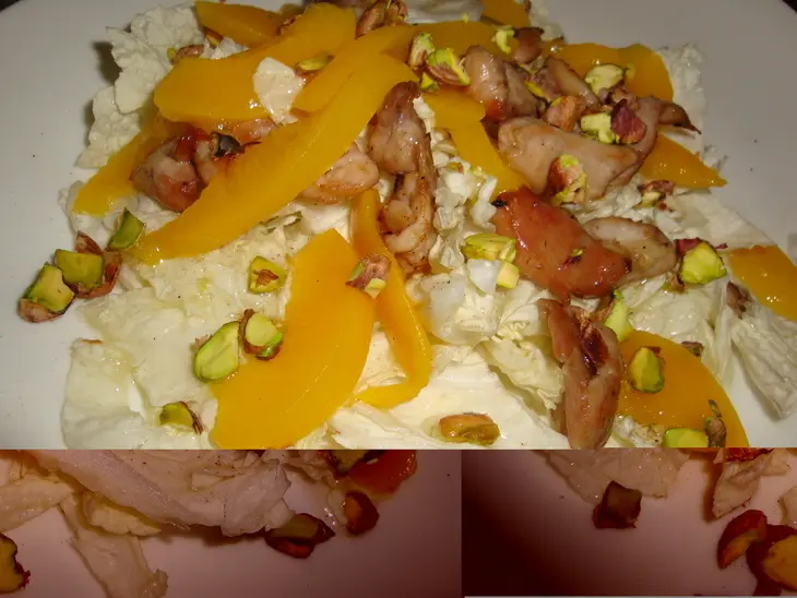 Нежный салат  "курица,персики,фисташки": шаг 1
