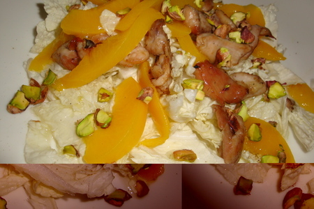 Нежный салат  "курица,персики,фисташки": шаг 1