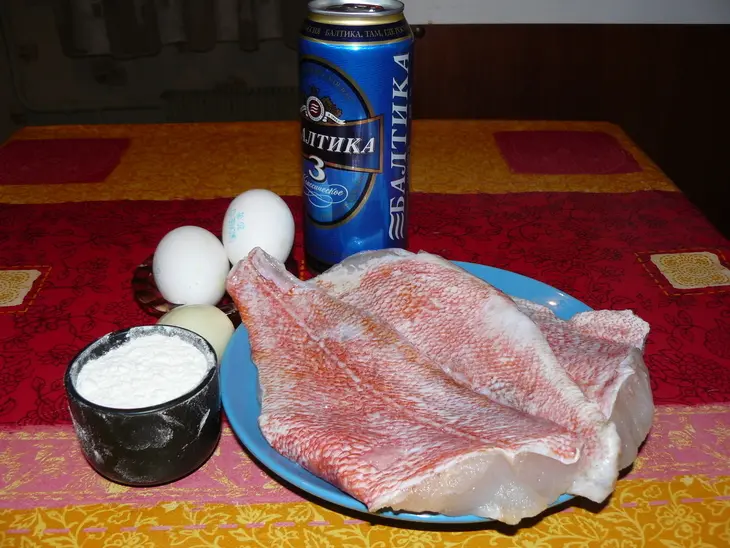 Морской окунь в пиве: шаг 1