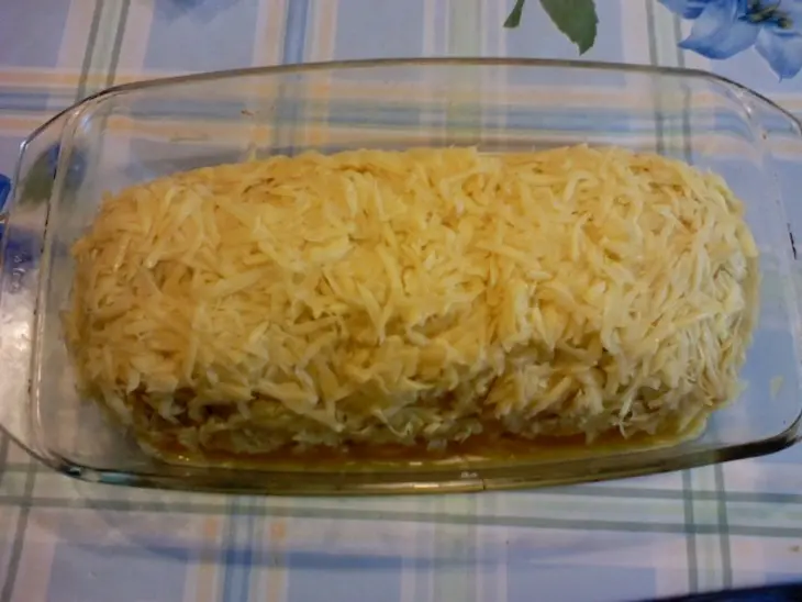 Рулет "кордон блю" из фарша, в картофельной шубке: шаг 4