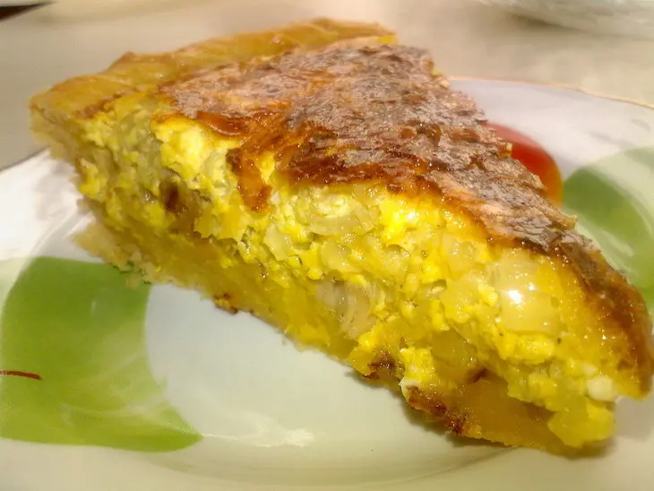 Пирог/киш с курицей и яблоками: шаг 6