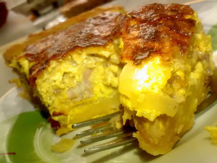Пирог/киш с курицей и яблоками: шаг 7