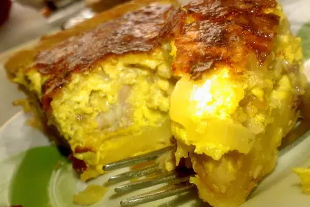 Пирог/киш с курицей и яблоками: шаг 7