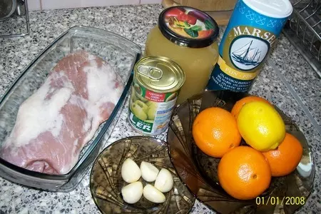 Мясо по-гречески...а по-русски просто "свинья в апельсинах": шаг 1