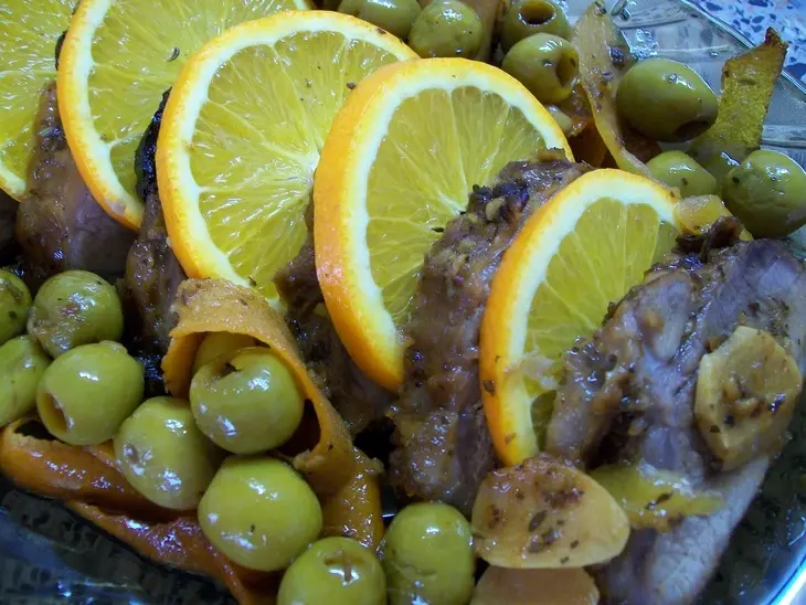 Мясо по-гречески...а по-русски просто "свинья в апельсинах": шаг 8