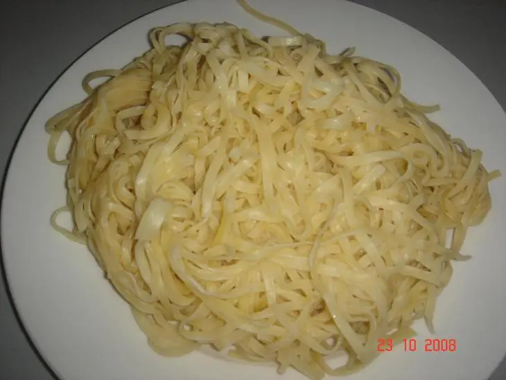Макароны феттучини (fettuccine) с беконом и грибами: шаг 3