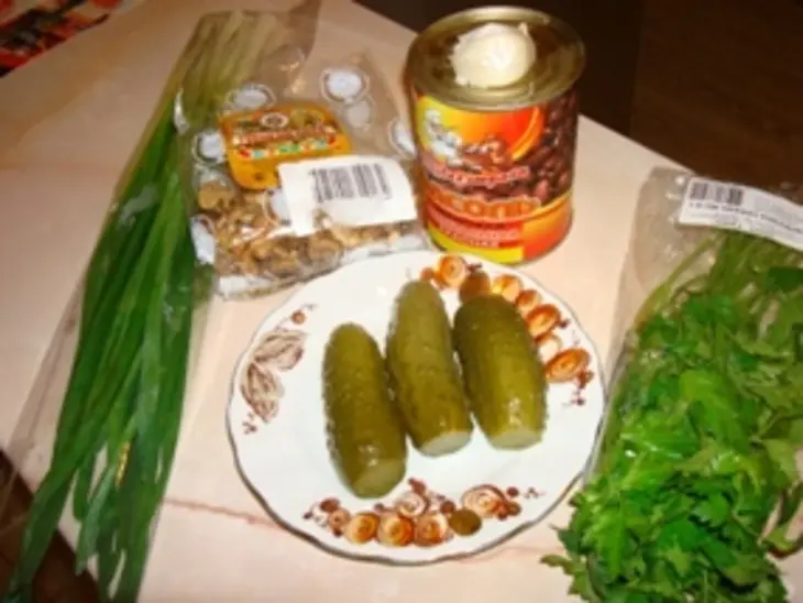Фасолевый салат к мясу: шаг 1