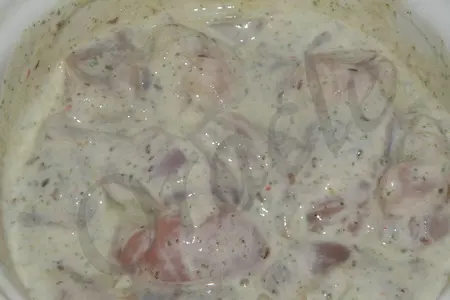 Куриный шашлык  в  мятном йогурте и картофельными башенками.: шаг 4
