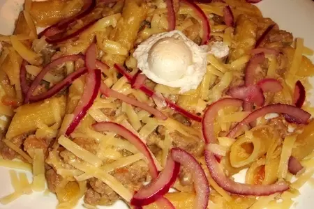Пенне с мясным соусом и яйцом "пашот": шаг 8