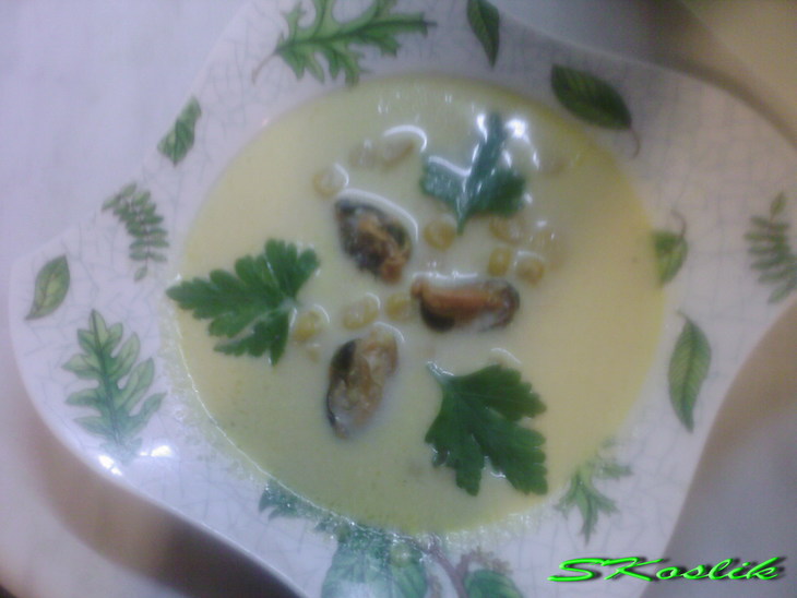 Суп - пюре из кукурузы с мидиями: шаг 4