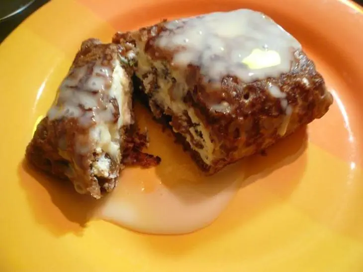 Шоколадные блины с творогом и изюмом: шаг 6