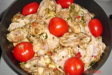Маринованные куриные куски запечёные с картошкой: шаг 5
