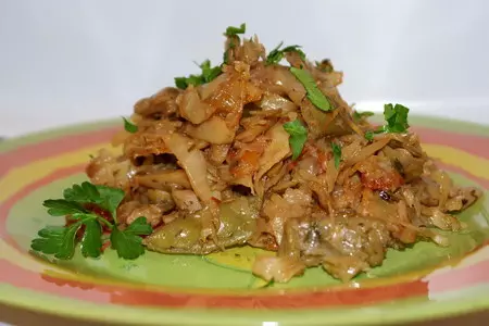 Капуста тушенная со стручковой фасолью: шаг 3