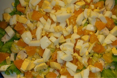 Салат из куриного филе с мандаринами.: шаг 4