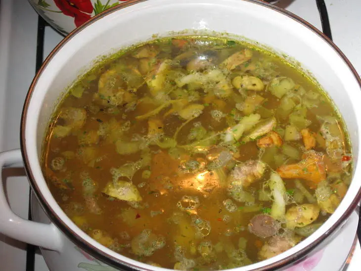 Суп с лисичками и шампиньонами: шаг 1