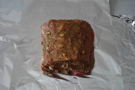 Мясо с горчицей в фольге"пикантное": шаг 6