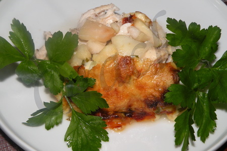 Филе куриное с яблоками запеченное в духовке под сырной корочкой: шаг 7