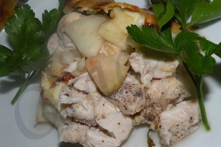 Филе куриное с яблоками запеченное в духовке под сырной корочкой: шаг 8