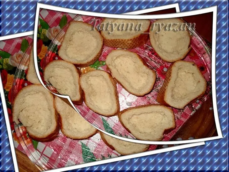Хлебные гнeзда с рыбкой: шаг 4