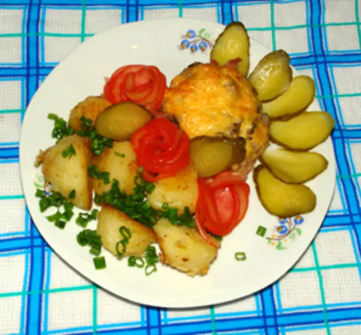 Окорочка запеченные с грибами и сыром: шаг 8