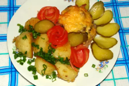 Окорочка запеченные с грибами и сыром: шаг 8