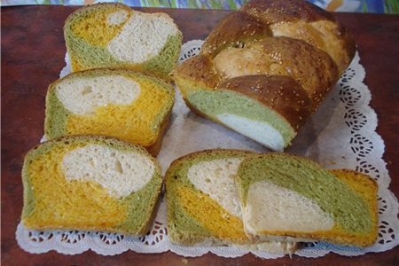 Хлеб "радуга"  вариант: шаг 6