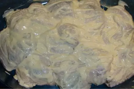 Куриные крылышки  фаршированные шампиньонами с луком пореем.: шаг 6