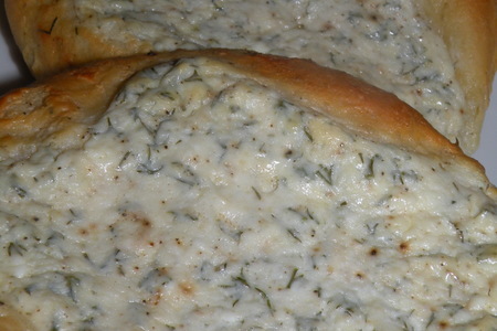 Турецкие лепешки с сыром фета и укропом. peynirli  pide: шаг 6