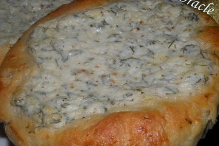 Турецкие лепешки с сыром фета и укропом. peynirli  pide: шаг 7