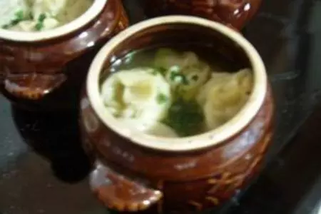 Манты с рыбой, запеченные в горшочках: шаг 3