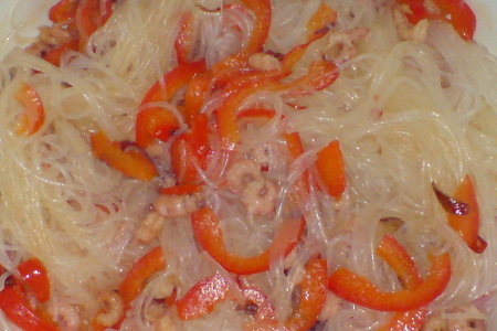 Салат из рисовой лапши с маленькими креветками: шаг 6