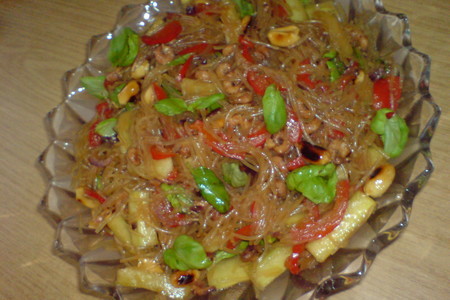 Салат из рисовой лапши с маленькими креветками: шаг 7