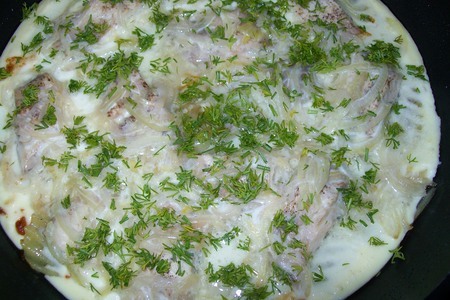 "картофель со свежей сельдью" национальное финское блюдо (омлето-запеканка): шаг 3