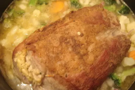 Кусок пикантного свиного  мяса запечёного в духовке: шаг 2