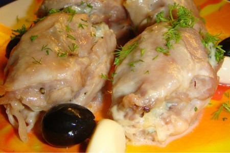 Голени курицы с сыром blue и дыней.: шаг 7