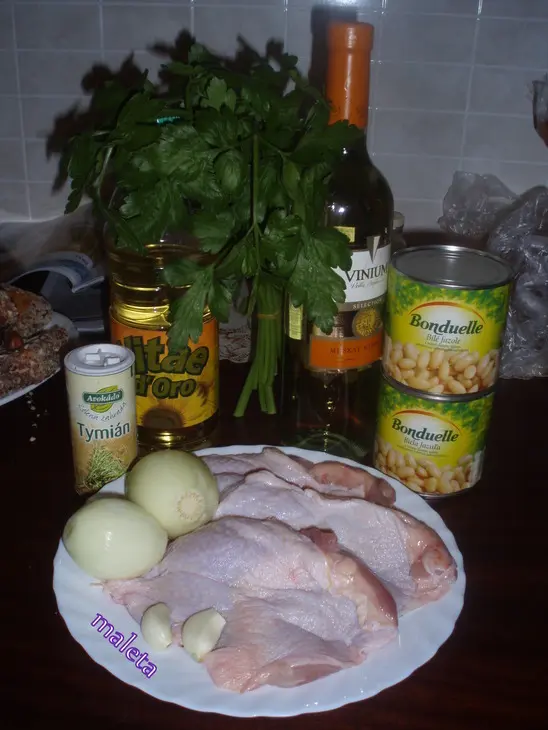 Курица с фасолями: шаг 1