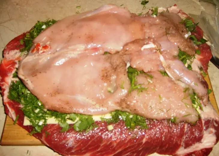 Мясной рулет "мраморный": шаг 4