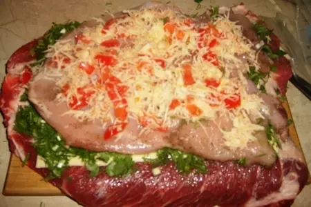 Мясной рулет "мраморный": шаг 5