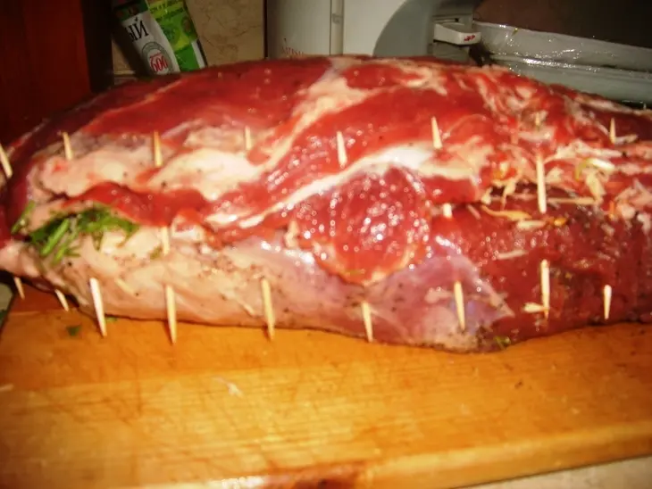 Мясной рулет "мраморный": шаг 6