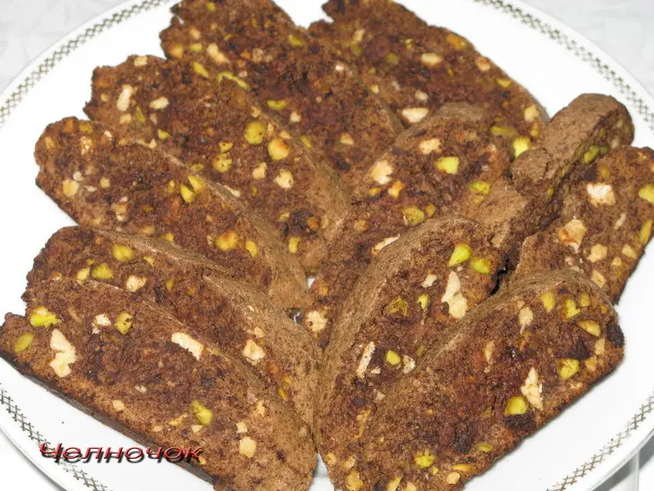 Бискотти шоколадно-коричные с орехами.: шаг 7